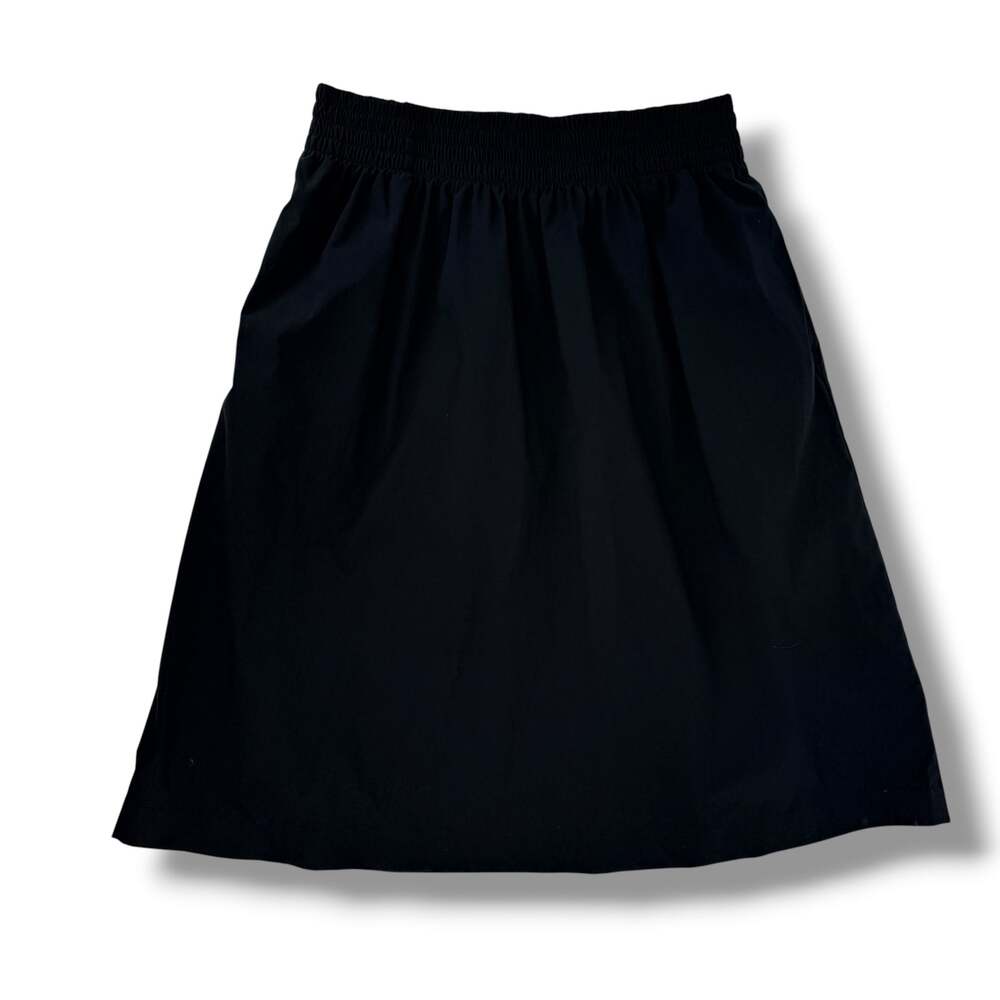 Athleta Midday Midi Skirt Black Size L UPF 40+ Pockets Elastic Waist S/686392-01